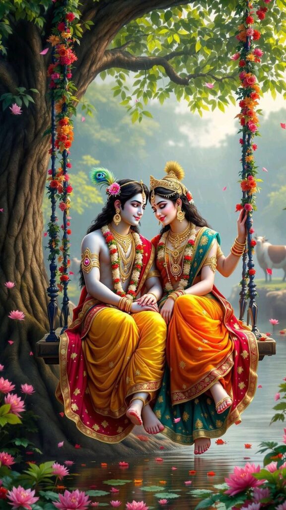 Jhulan Yatra Celebrations in America Radha Rani redhe redhe 