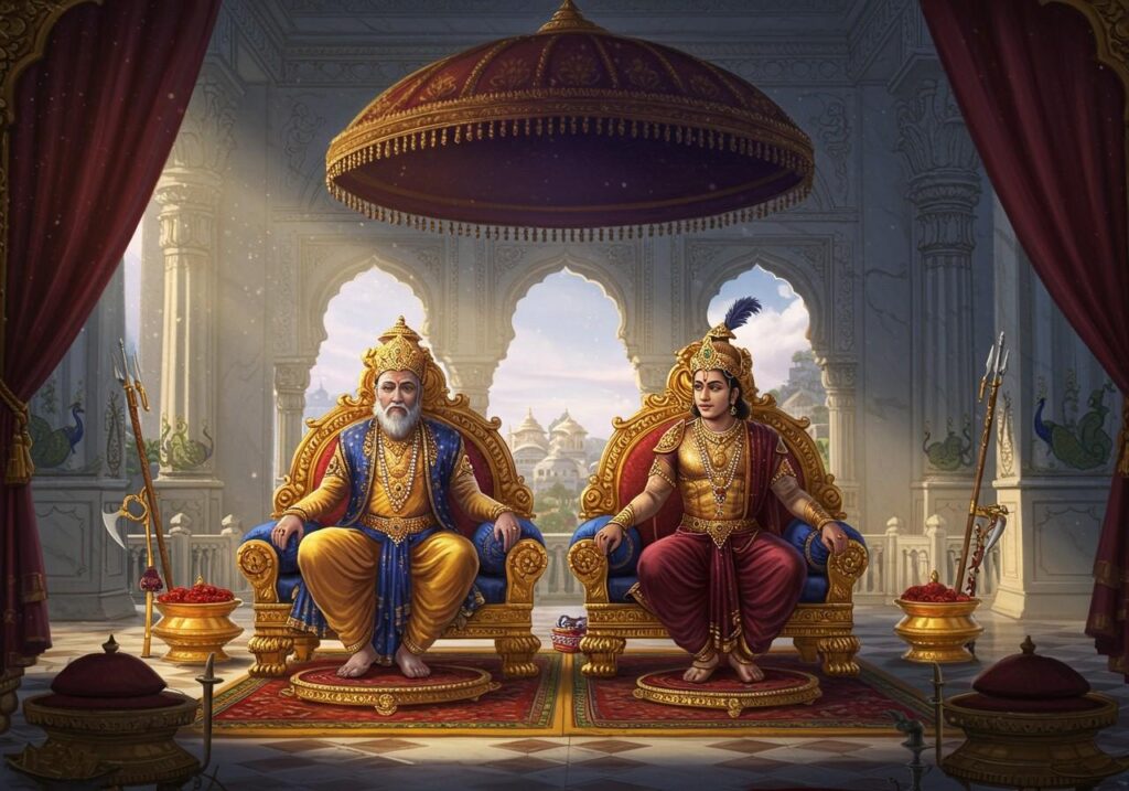 Emperor Jarasandha tracked Kansa’s conquests and marched against Mathura. Kansa, residing there