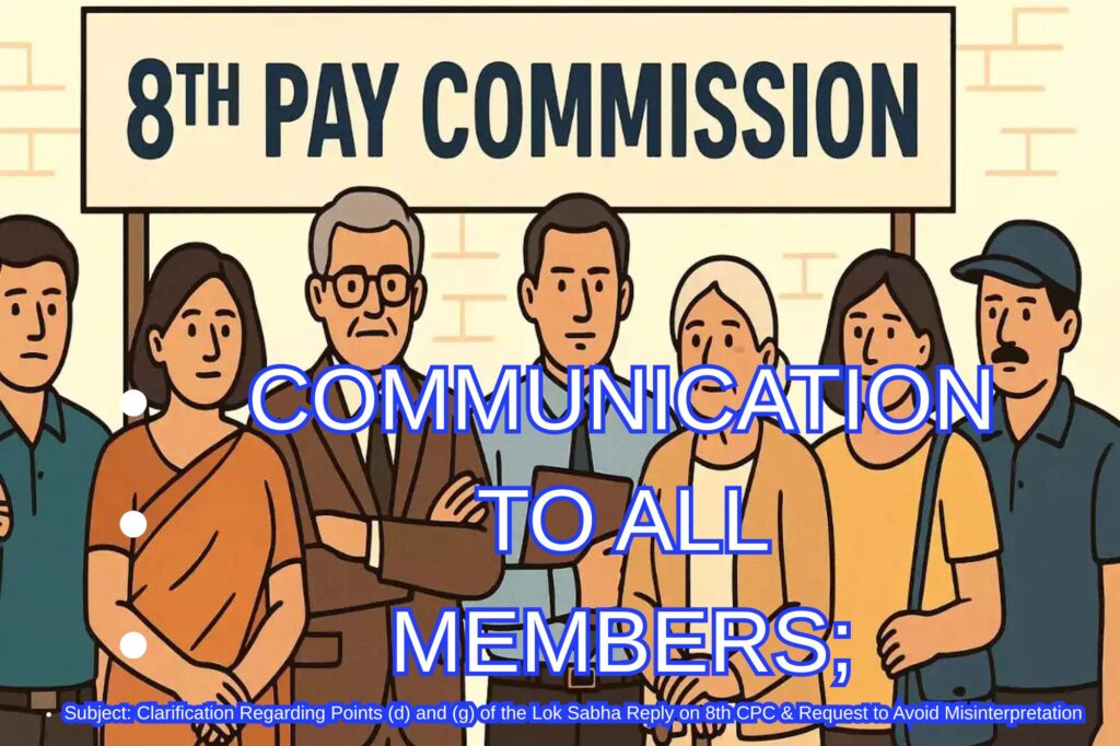 Clarification Regarding Points (d) and (g) of the Lok Sabha Reply on 8th CPC & Request to Avoid Misinterpretation