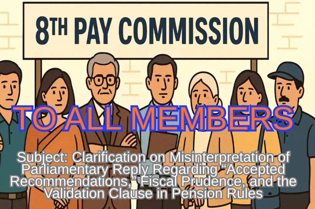 Clarification on Misinterpretation of Parliamentary Reply Regarding “Accepted Recommendations,” Fiscal Prudence, and the Validation Clause in Pension Rules