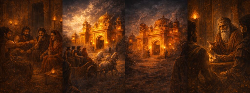 Father Dhritarashtra has built this beautiful palace fo