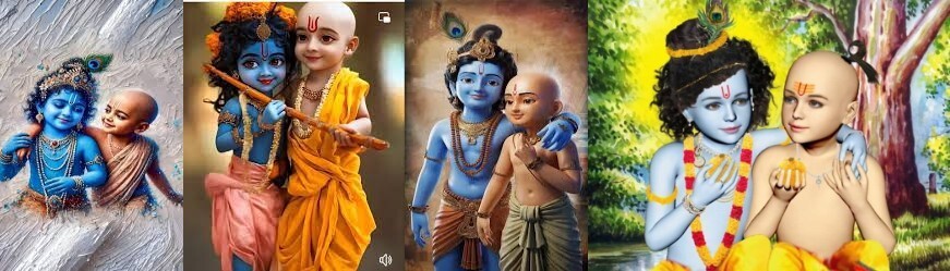 Śrī Kṛṣṇa and Sudāmā ggg