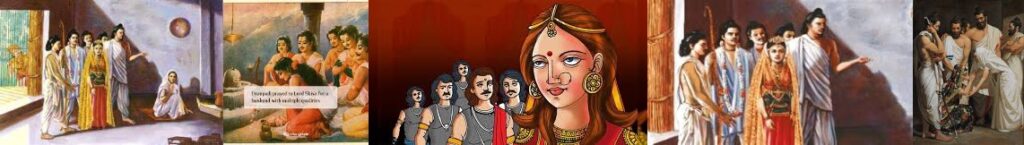Draupadi’s right hand was joined with the five Pandavas in a symbolic manner