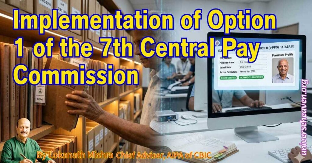 Implementation of Option 1 of the 7th Central Pay Commission
