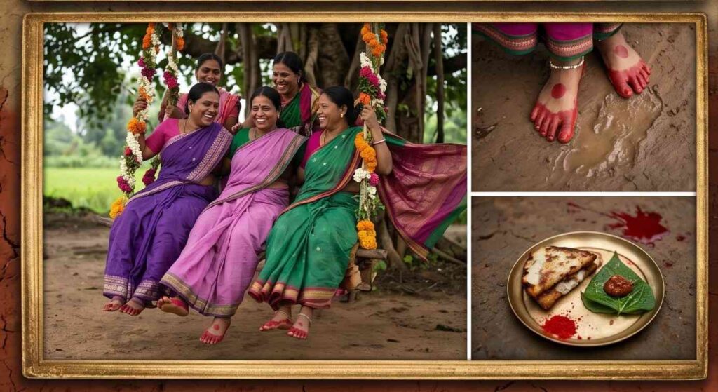 Roj festival—women on swings Festivals