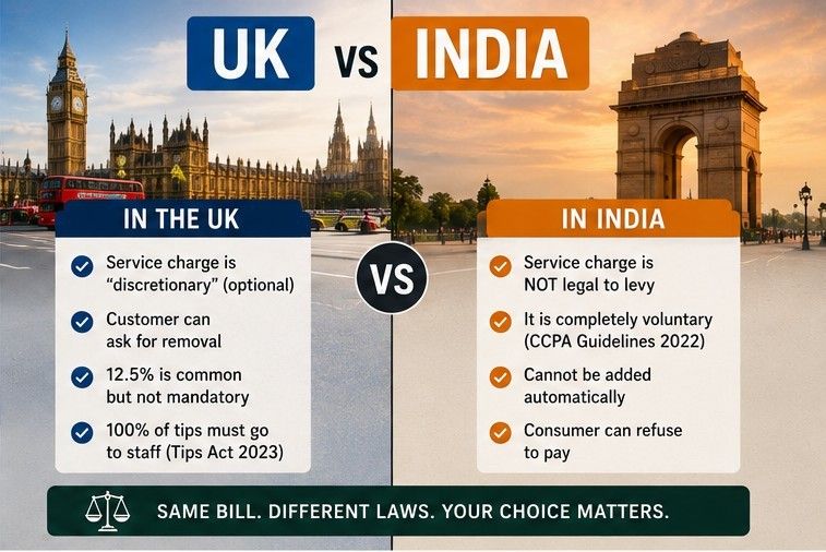 Service Charge UK vs India